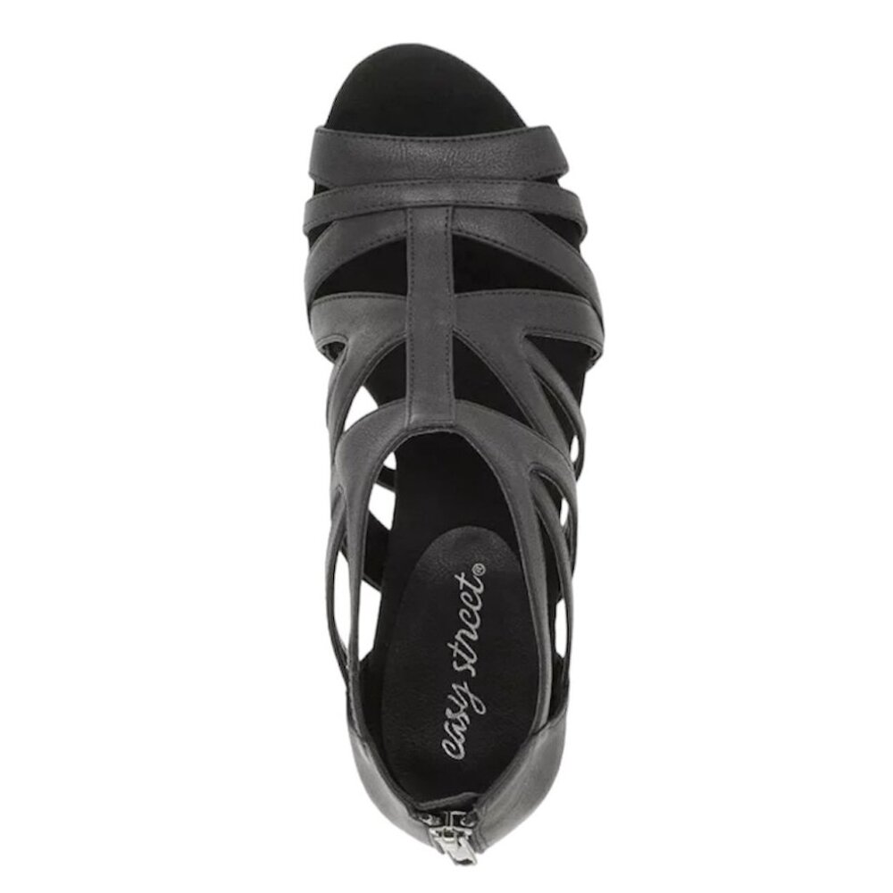 Easy Street AMAZE Women's Multi-Strap Heel Sandals Black Size 6.5 - Picture 6 of 7
